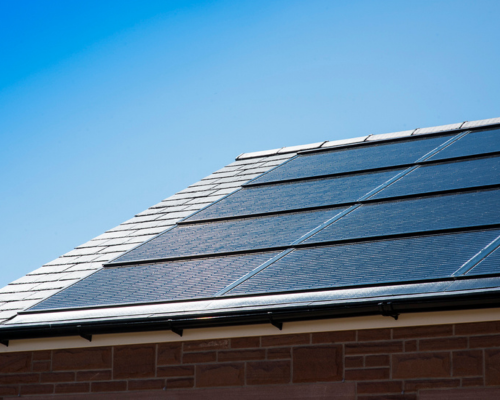 Image of a roof with integrated Solar PV