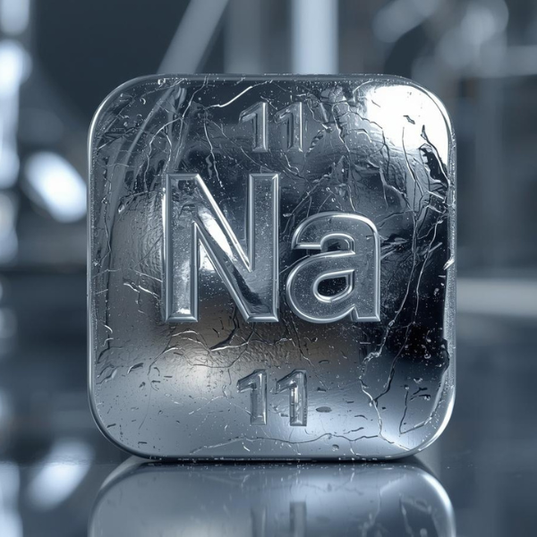 An Image of the Sodium symbol from the periodic table.