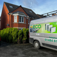 The Eco Partners Van parked outside a residential home.