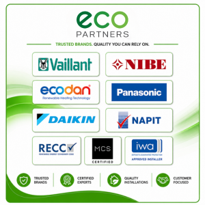 Air source heat pump brands and installer accreditations supported by Eco Partners