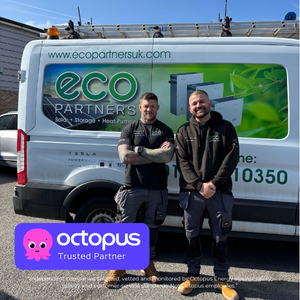 Eco Partners staff members stood outside the Eco Partners Van.