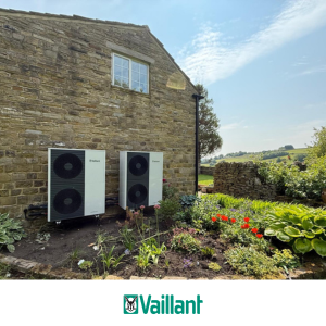 Two Vaillant air source heat pumps installed at a Yorkshire property